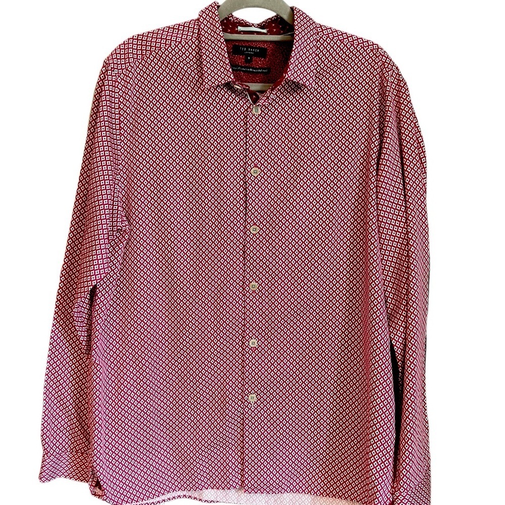 Ted Baker Long Sleeve Geometric Print Shirt